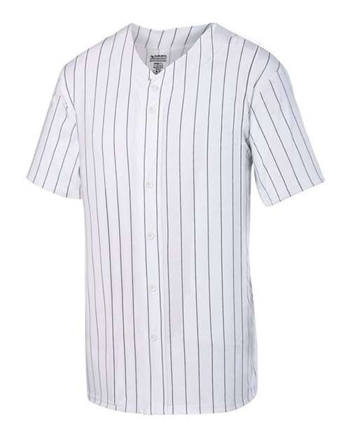 Augusta Sportswear Youth Pinstripe Full Button Baseball Jersey - Side