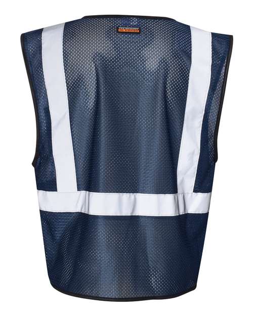Unisex EV Series® Enhanced Visibility Non-ANSI Vest - Navy Blue - B127 Back