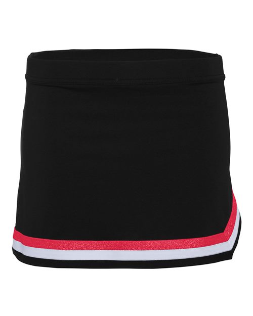 Girls' Pike Cheer Skirt - Black/ Red/ White Front