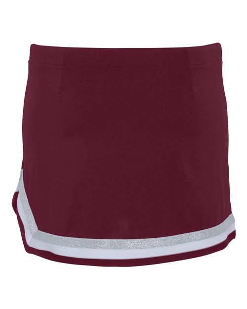 Girls' Pike Cheer Skirt - Maroon/ White/ Metallic Silver Back