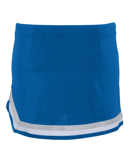 Girls' Pike Cheer Skirt - Royal/ White/ Metallic Silver Back