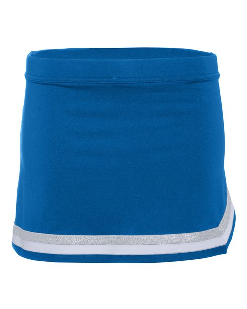 Girls' Pike Cheer Skirt - Royal/ White/ Metallic Silver Front