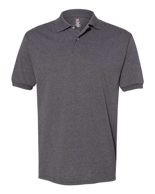 Men's EcoSmart® Jersey Polo - Charcoal Heather Front