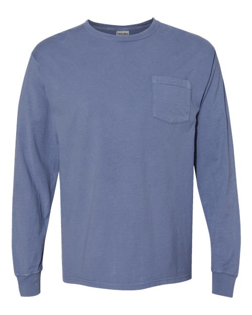 Unisex Garment-Dyed Long Sleeve T-Shirt With a Pocket - Saltwater Front