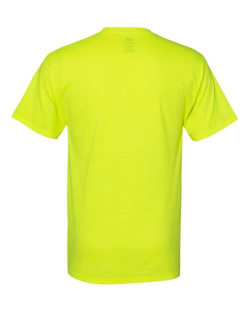 Unisex Workwear Pocket T-Shirt - Safety Green Back