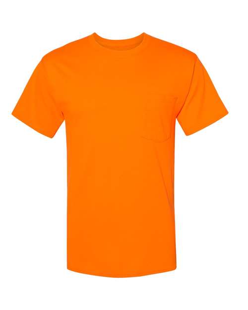Unisex Workwear Pocket T-Shirt - Safety Orange Front