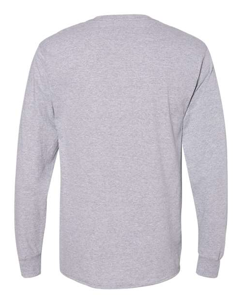 Unisex Workwear Long Sleeve Pocket T-Shirt - Light Steel Back
