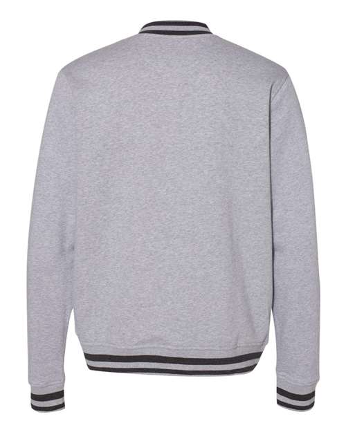 Unisex Bomber Jacket - Oxford Grey/ Charcoal Heather Back