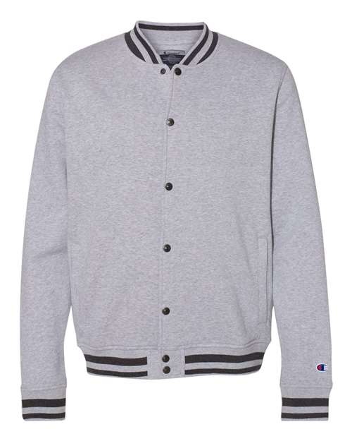 Unisex Bomber Jacket - Oxford Grey/ Charcoal Heather Front