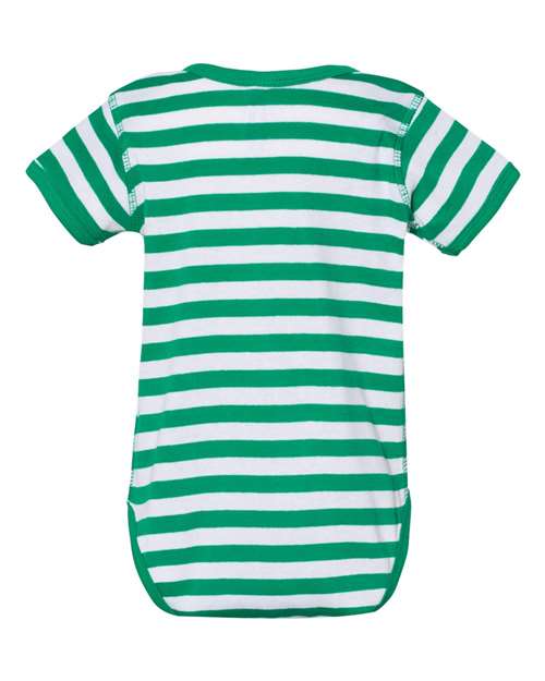 Infant Baby Rib Bodysuit - Kelly/ White Stripe Back