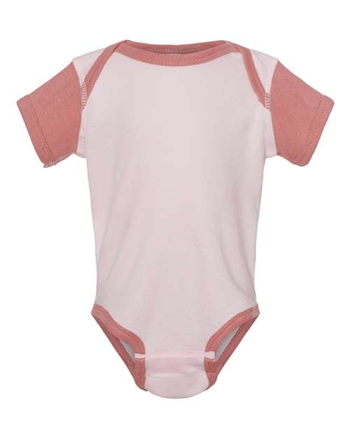 Infant Baby Rib Bodysuit - Ballerina/ Mauvelous Front
