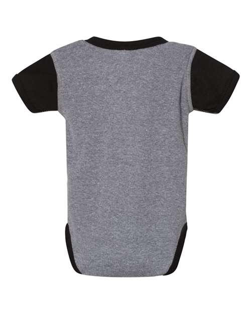 Infant Baby Rib Bodysuit - Granite Heather/ Black Back