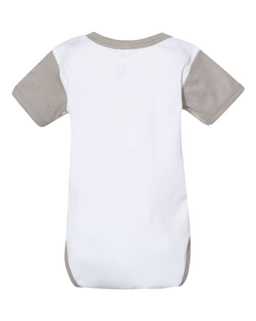 Infant Baby Rib Bodysuit - White/ Titanium Back