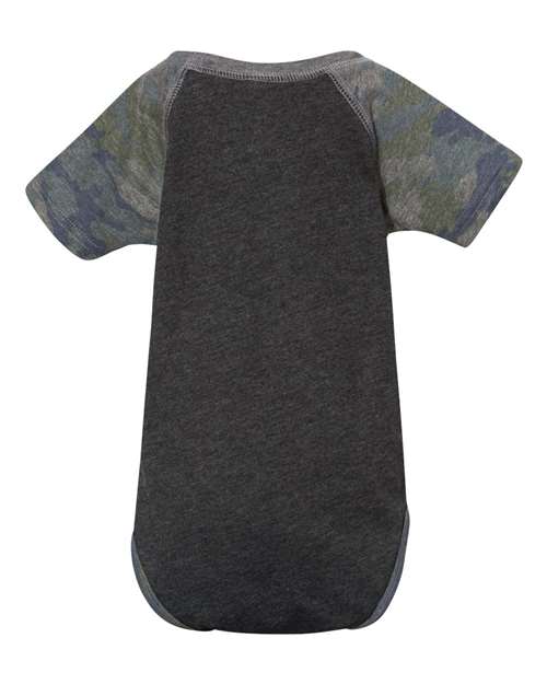 Infant Baseball Fine Jersey Bodysuit - Vintage Smoke/ Vintage Camo Back