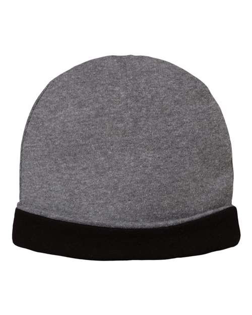 Infant Baby Rib Beanie - Granite Heather/ Black Back