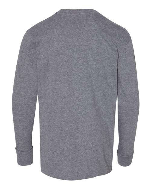 Youth Fine Jersey Long Sleeve Tee - Granite Heather Back