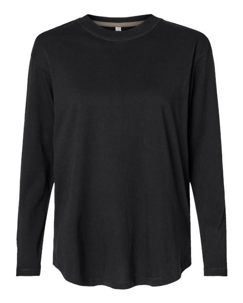 Women's Fine Jersey Long Sleeve Tee - Black Front