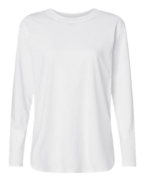 Women's Fine Jersey Long Sleeve Tee - White Front