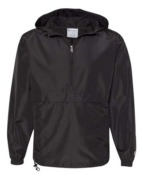 Unisex Packable Anorak Jacket - Black Front