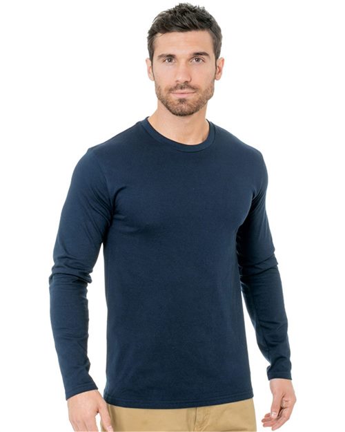 Unisex Fine Jersey Long Sleeve T-Shirt - Charcoal Front