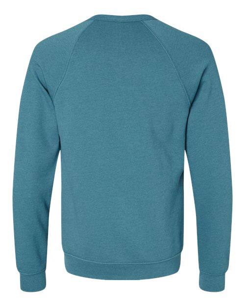 Unisex Sponge Fleece Raglan Crewneck Sweatshirt - Heather Deep Teal Back
