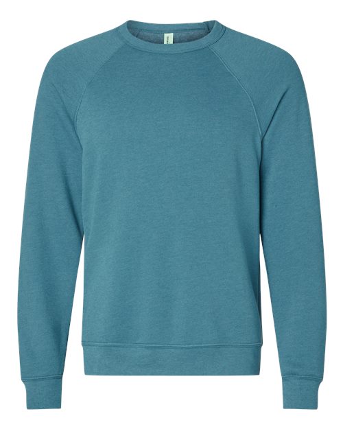 Unisex Sponge Fleece Raglan Crewneck Sweatshirt - Heather Deep Teal Front