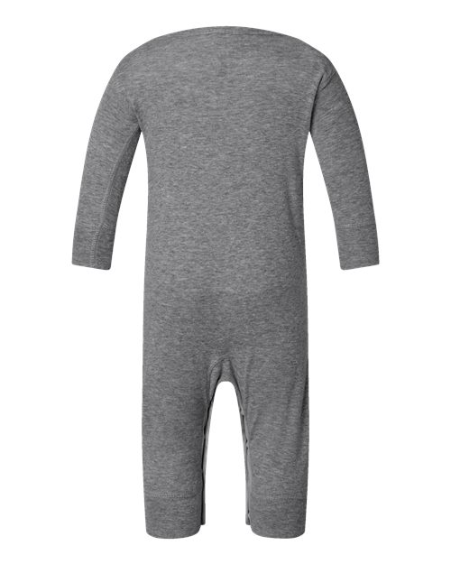 Infant Long Legged Baby Rib Bodysuit - Granite Heather Back