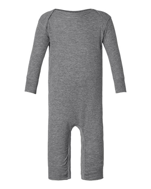 Infant Long Legged Baby Rib Bodysuit - Granite Heather Front