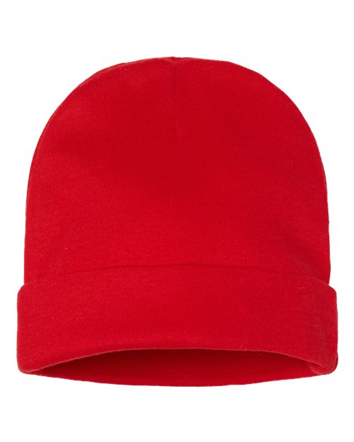Infant Baby Rib Beanie - Red Front
