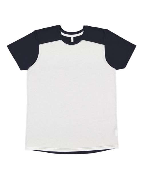 Unisex Forward Shoulder Fine Jersey Tee - White/ Navy Front