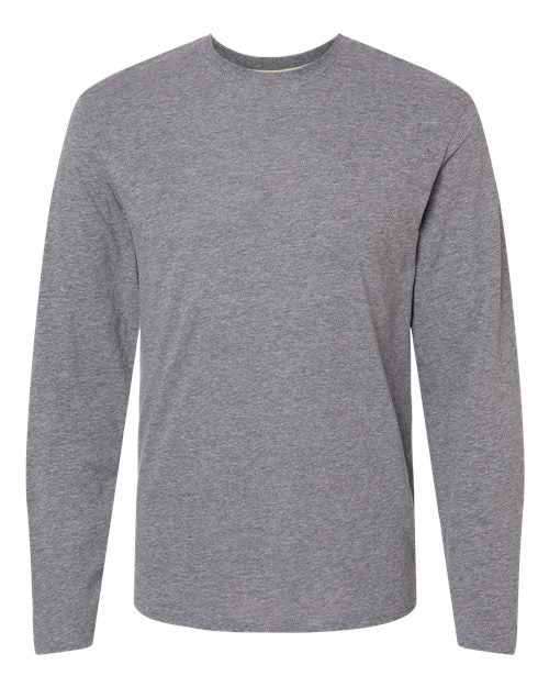 Men's Fine Jersey Long Sleeve Tee - Granite Heather Front