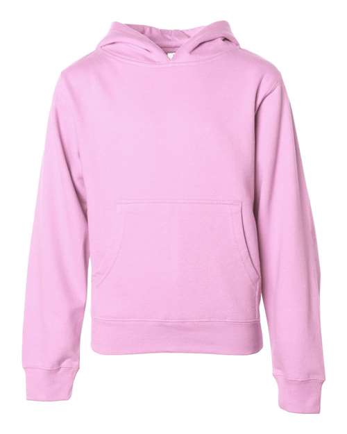 Youth Midweight Hooded Sweatshirt - Light Pink Front