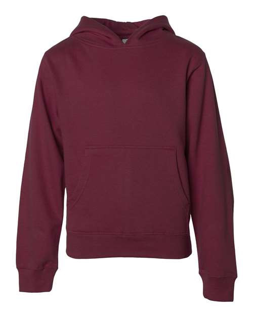 Youth Midweight Hooded Sweatshirt - Maroon Front