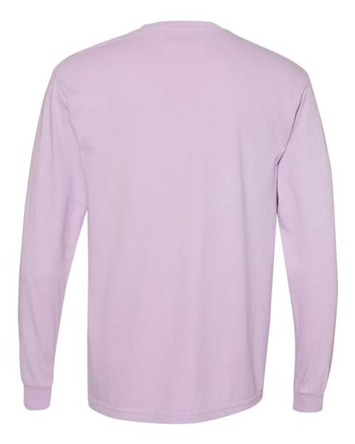 Unisex Garment-Dyed Heavyweight Long Sleeve Pocket T-Shirt - Orchid Back