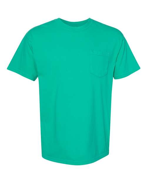 Unisex Garment-Dyed Heavyweight Pocket T-Shirt - Island Green Front