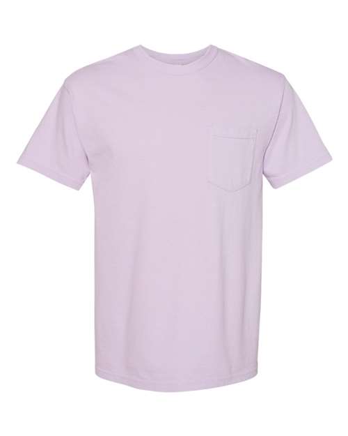 Unisex Garment-Dyed Heavyweight Pocket T-Shirt - Orchid Front