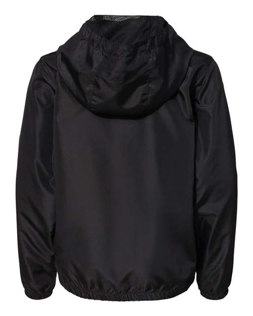 Youth Lightweight Windbreaker Full-Zip Jacket - Black Back