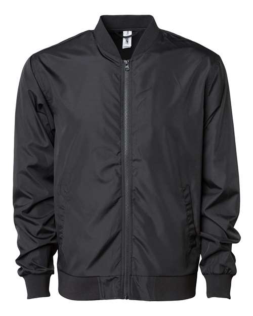 Unisex Lightweight Bomber Jacket - Black Front