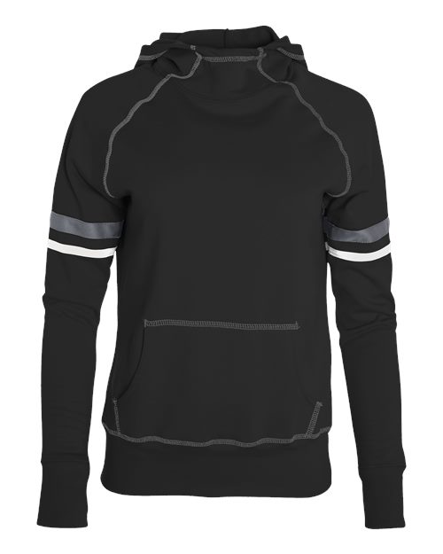 Girls' Spry Hooded Sweatshirt - Black/ White/ Carbon Front