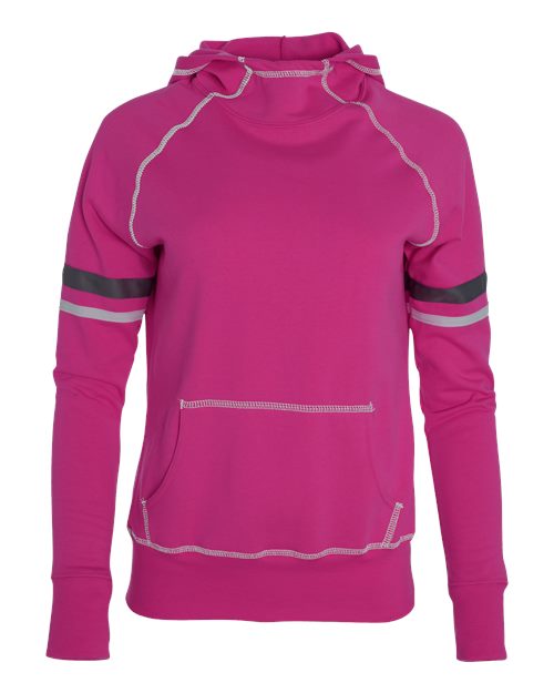 Girls' Spry Hooded Sweatshirt - Power Pink/ White/ Graphite Front