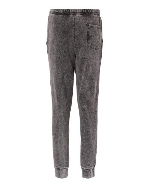 Unisex Mineral Wash Fleece Sweatpants - Black Back