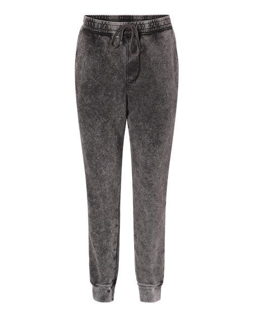 Independent Trading Co. Unisex Mineral Wash Fleece Sweatpants - Black Front