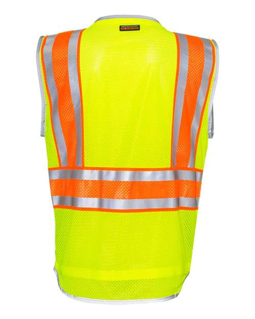 Unisex Premium Brilliant Series® Ultimate Reflective Vest - Lime Back
