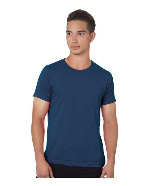 Unisex 50/50 Fine Jersey T-Shirt - Heather Navy Front