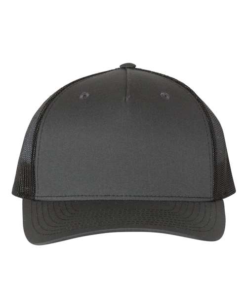 Five-Panel Trucker Cap - Charcoal/ Black Front