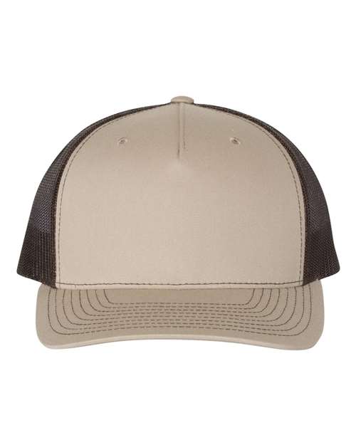 Five-Panel Trucker Cap - Khaki/ Coffee Front