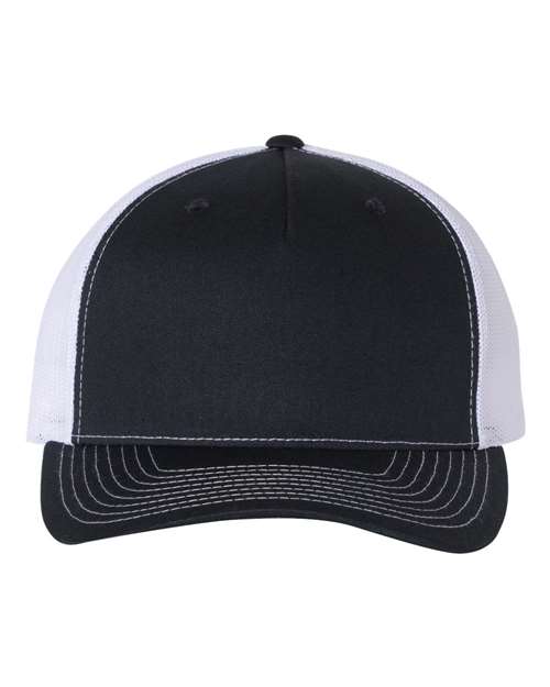 Five-Panel Trucker Cap - Navy/ White Front
