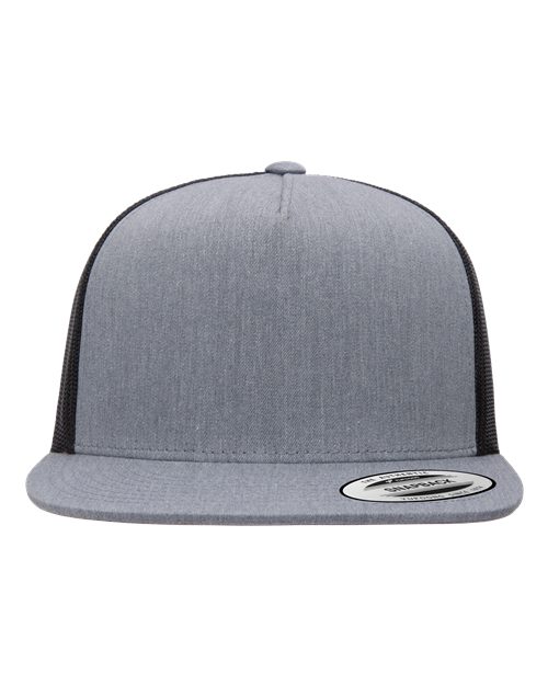 Classic Five-Panel Trucker Cap - Heather/ Black Front