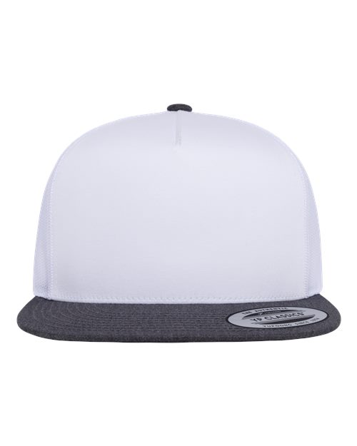 YP Classics Classic Five-Panel Trucker Cap - Dark Heather/ White/ White Front