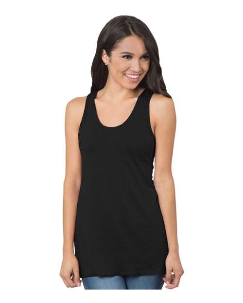 Women's Triblend Racerback Tank Top - Tri Black Solid Front